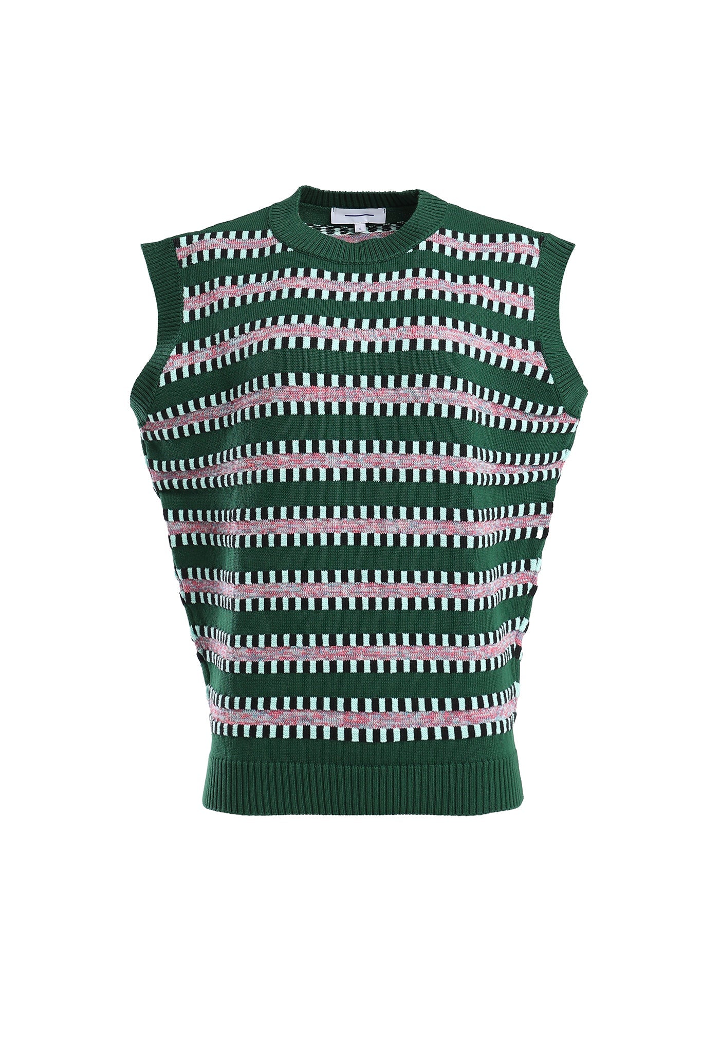 Glitched Vest Green x Pink