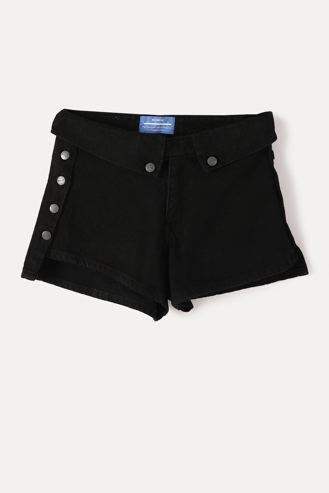 Folded Over Shorts Black