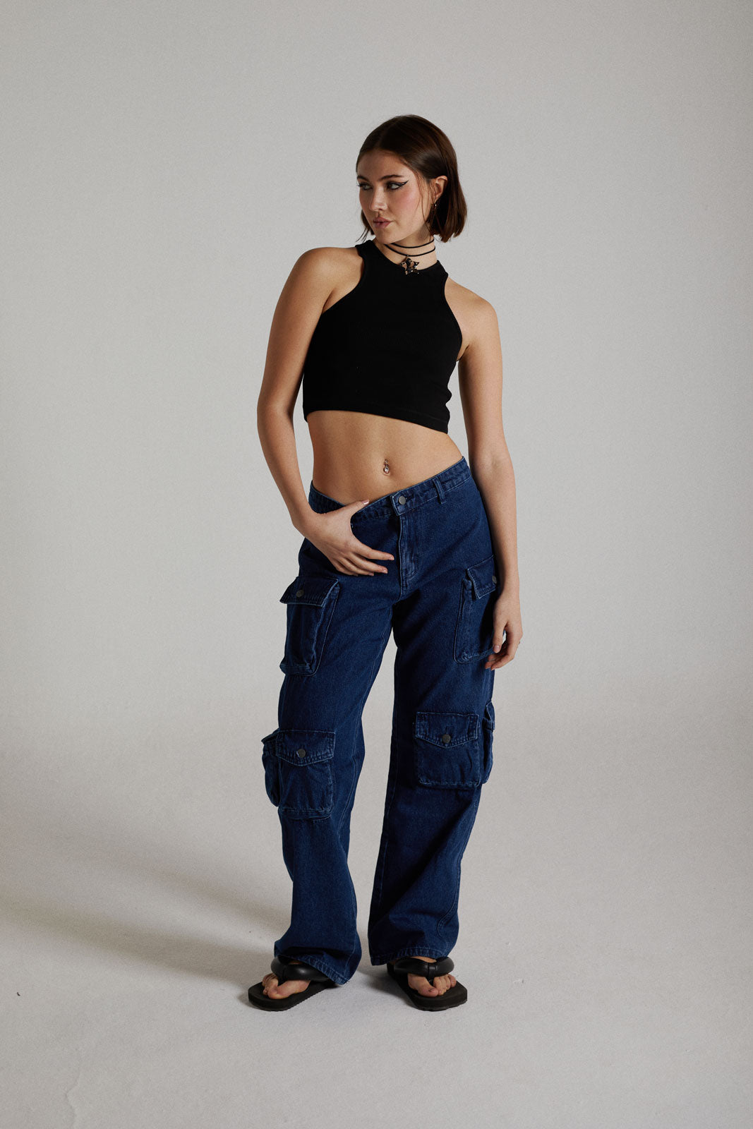 Mens Cargo Pants Navy Blue