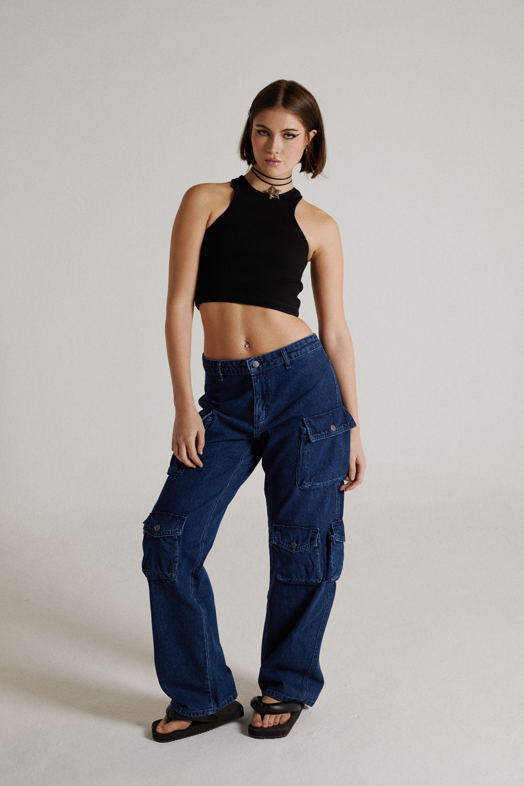 Mens Cargo Pants Navy Blue