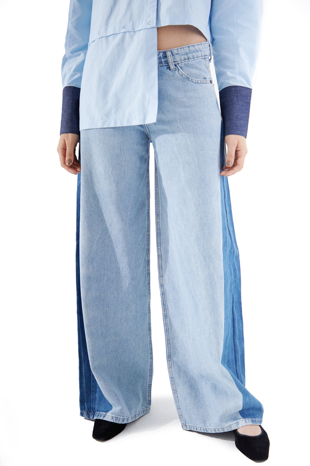 Asymmetrical Shirt Baby Blue