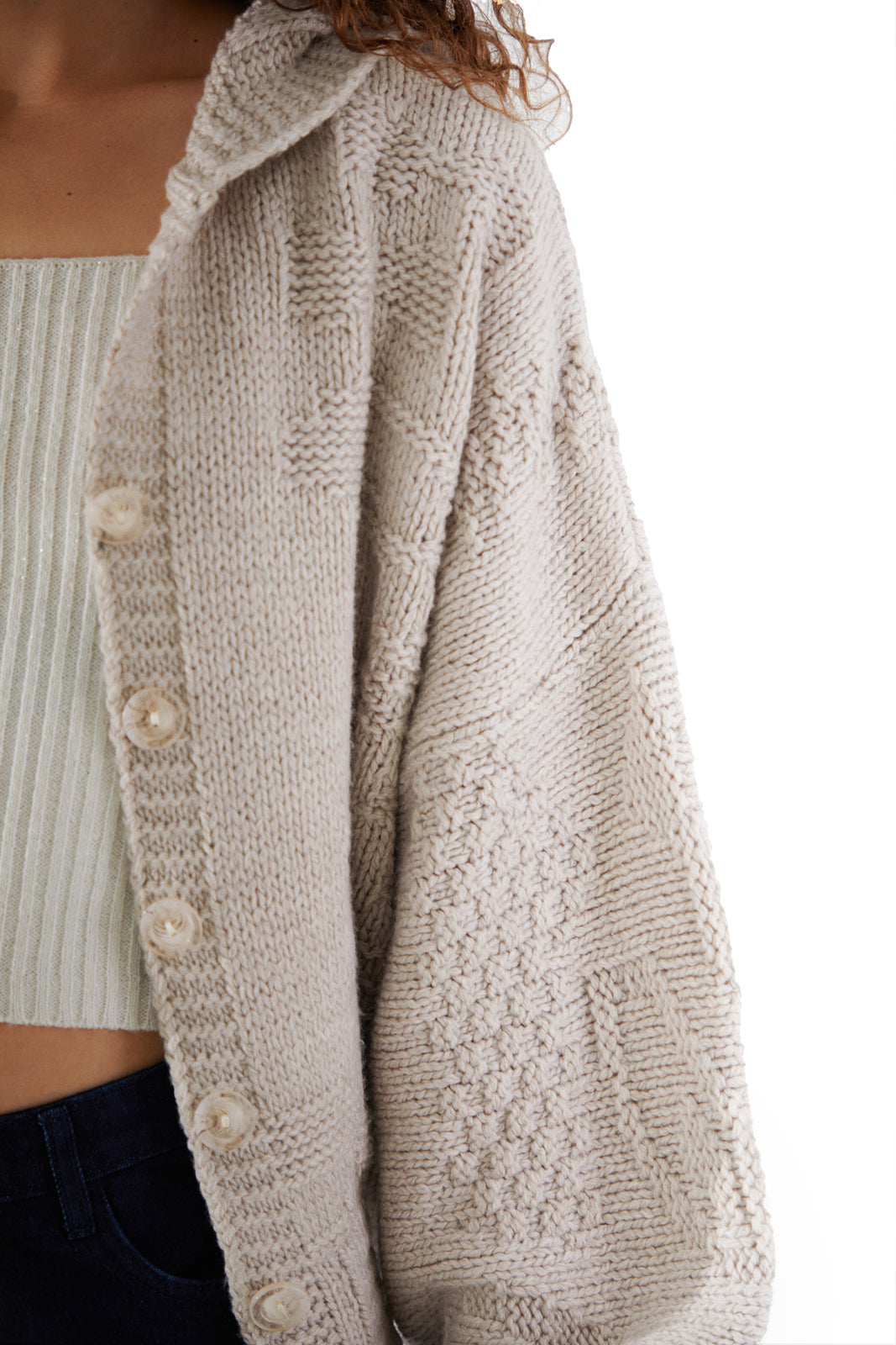 Balloon Cardigan Beige