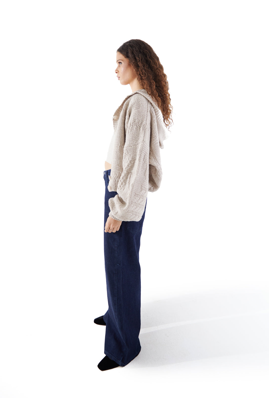 Balloon Cardigan Beige