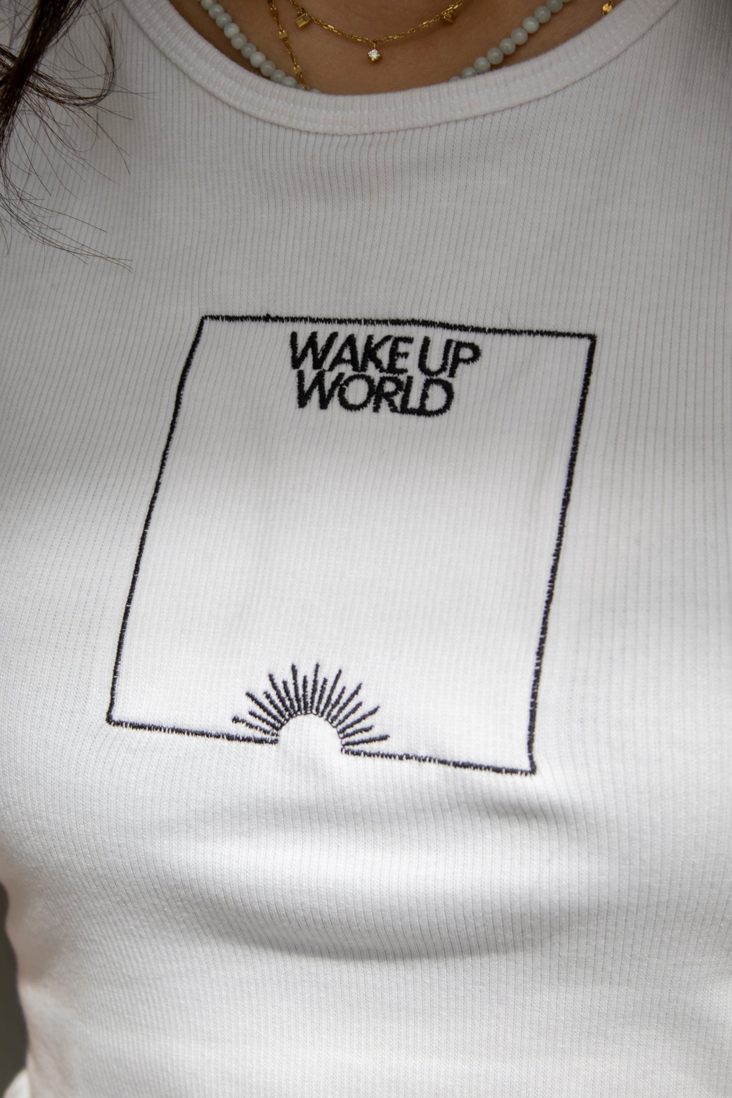 Wake Up World Tank White
