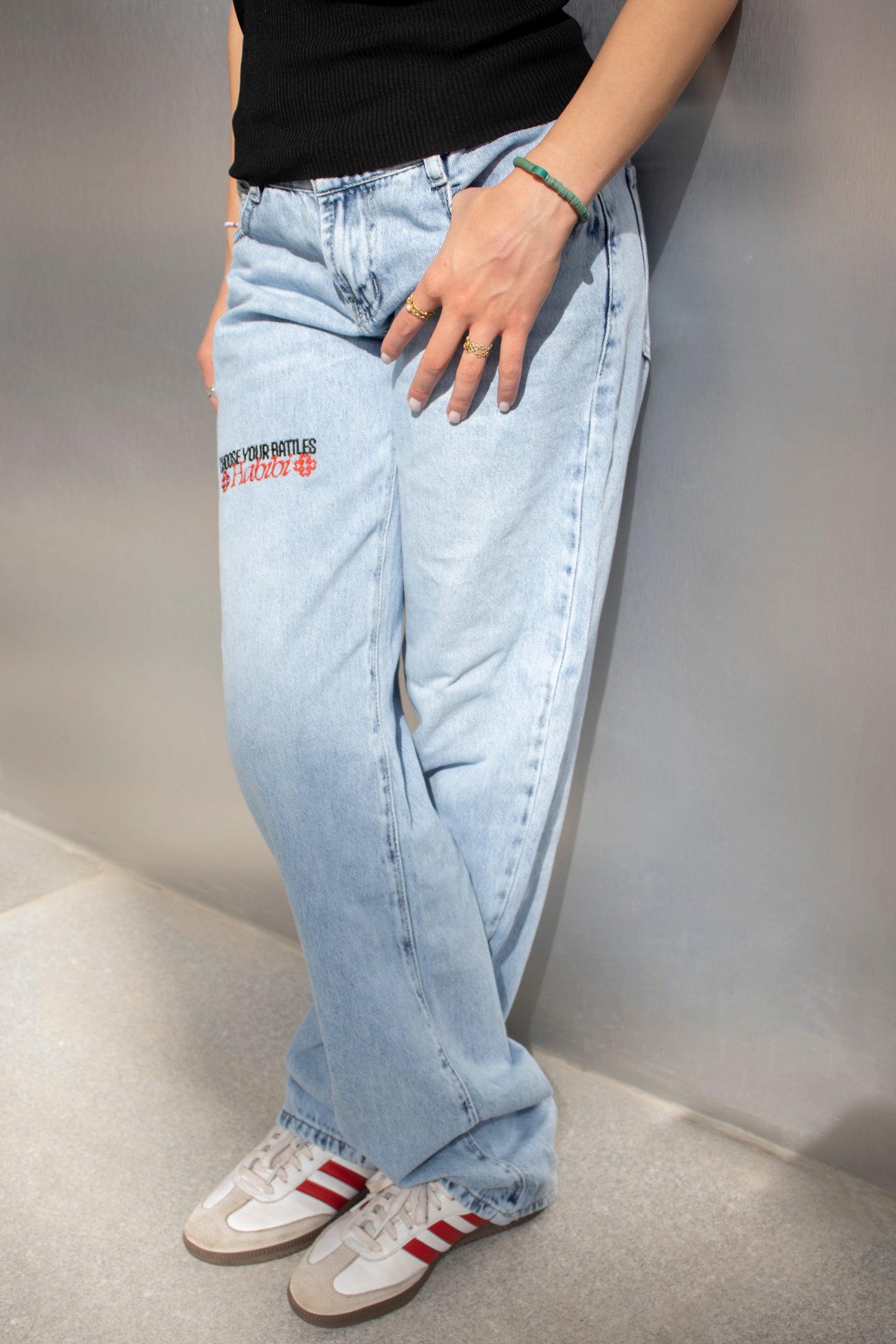 Stitched Straight Leg in Sky Blue