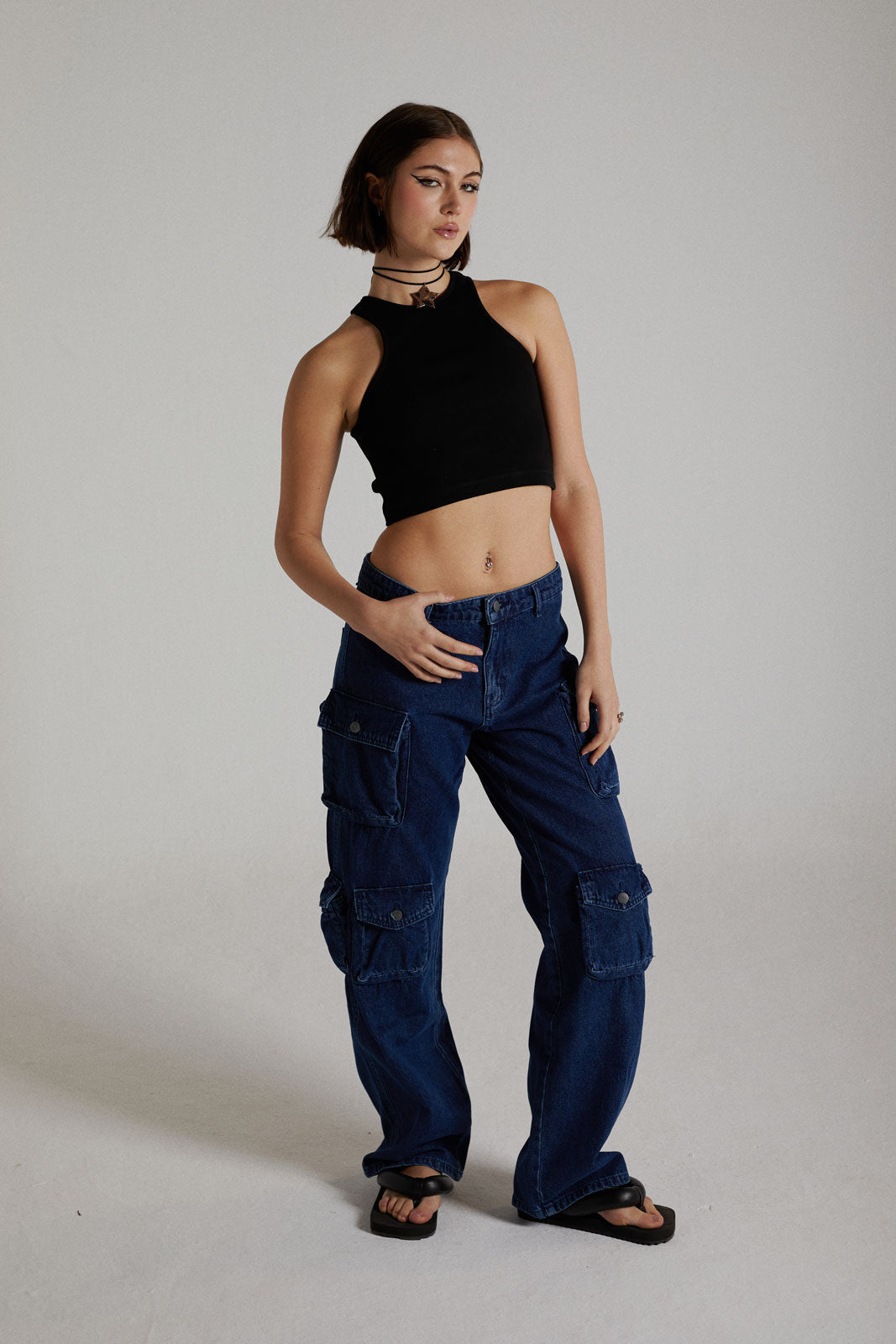 Mens Cargo Pants Navy Blue