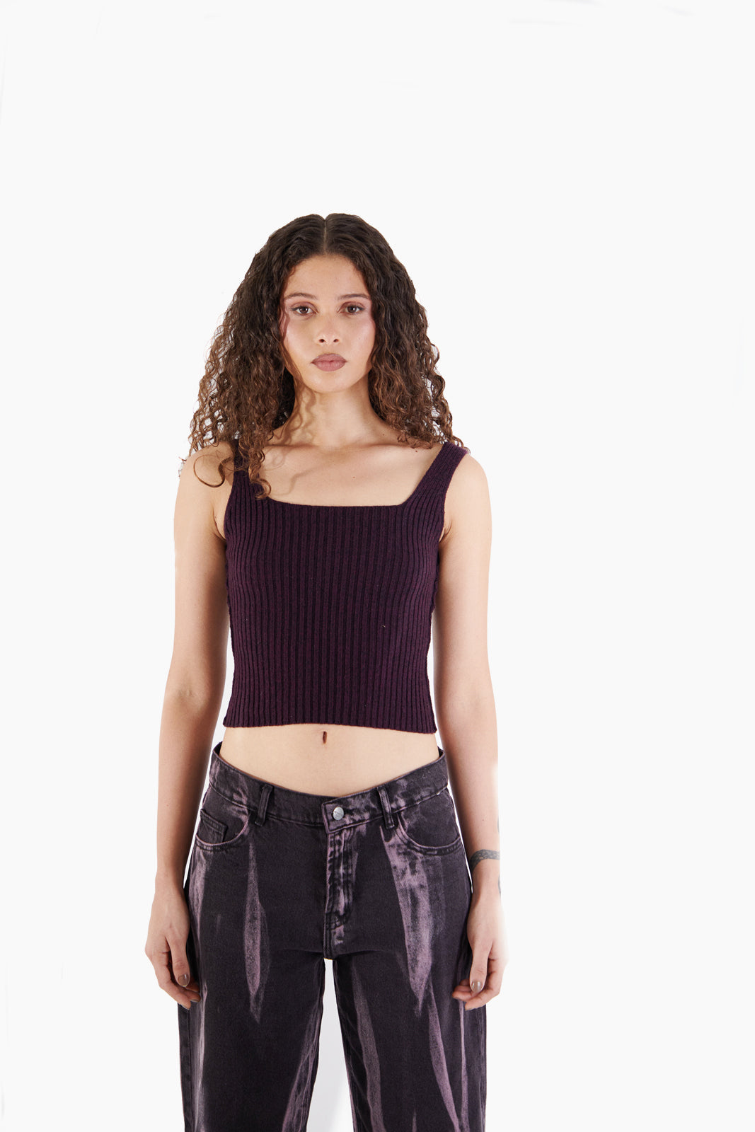 The Lurex Tank Dark Purple